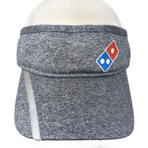 Domino's Pizza Strapback Sun Visor Cap Blue One Size Adjustable Heathered Poly